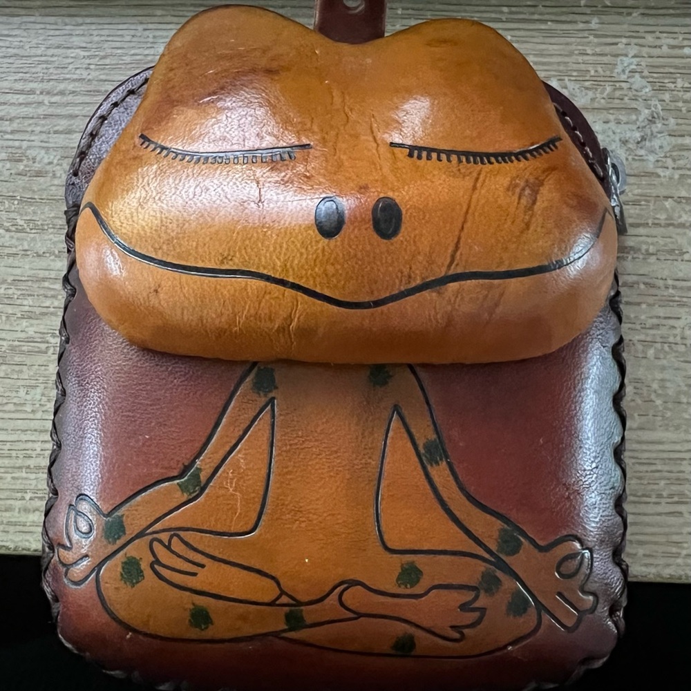 Brown Frog Leather Pouch